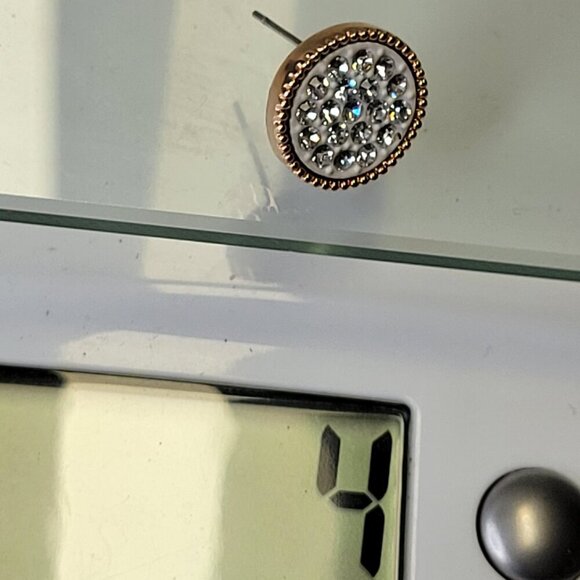 Tiny Dainty White Earrings - Picture 8 of 9